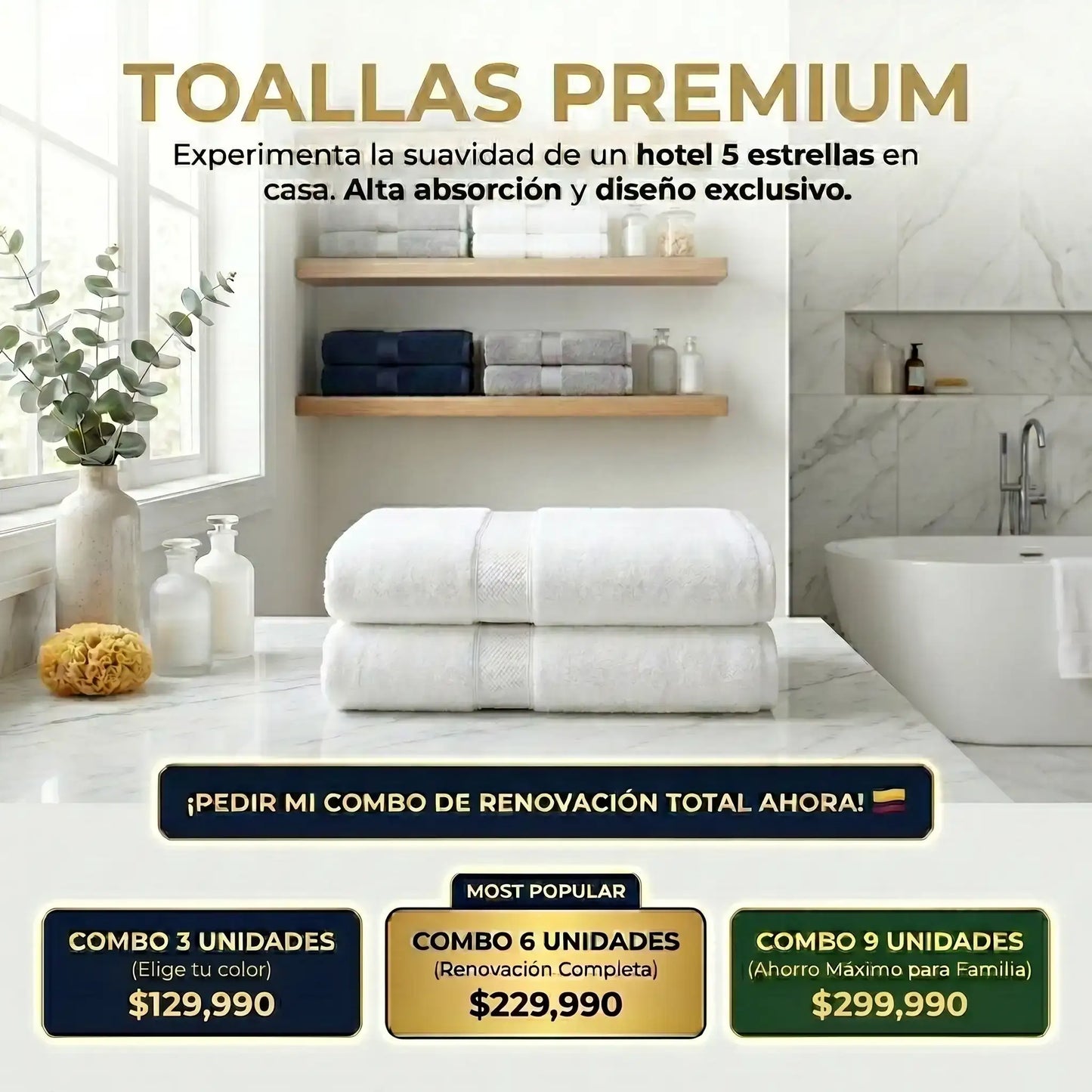 COMBOS TOALLAS PREMIUM